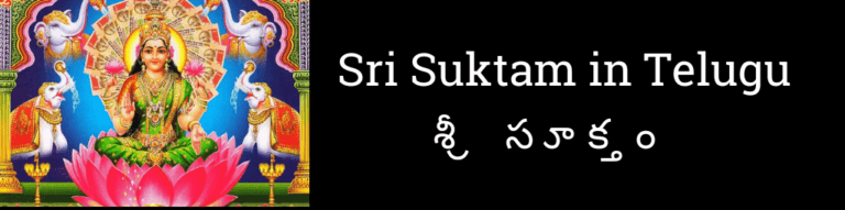 Sri Suktam Telugu PDF Lyrics in Telugu Download శ్రీ సూక్తం